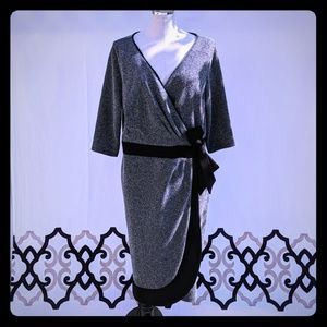 V-neck 3/4 sleeve dress plus size heathered 14/16